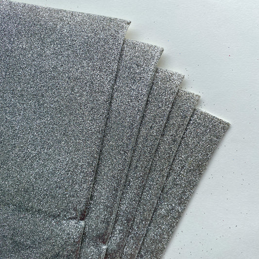 5pcs of glitter foam paper | Silver