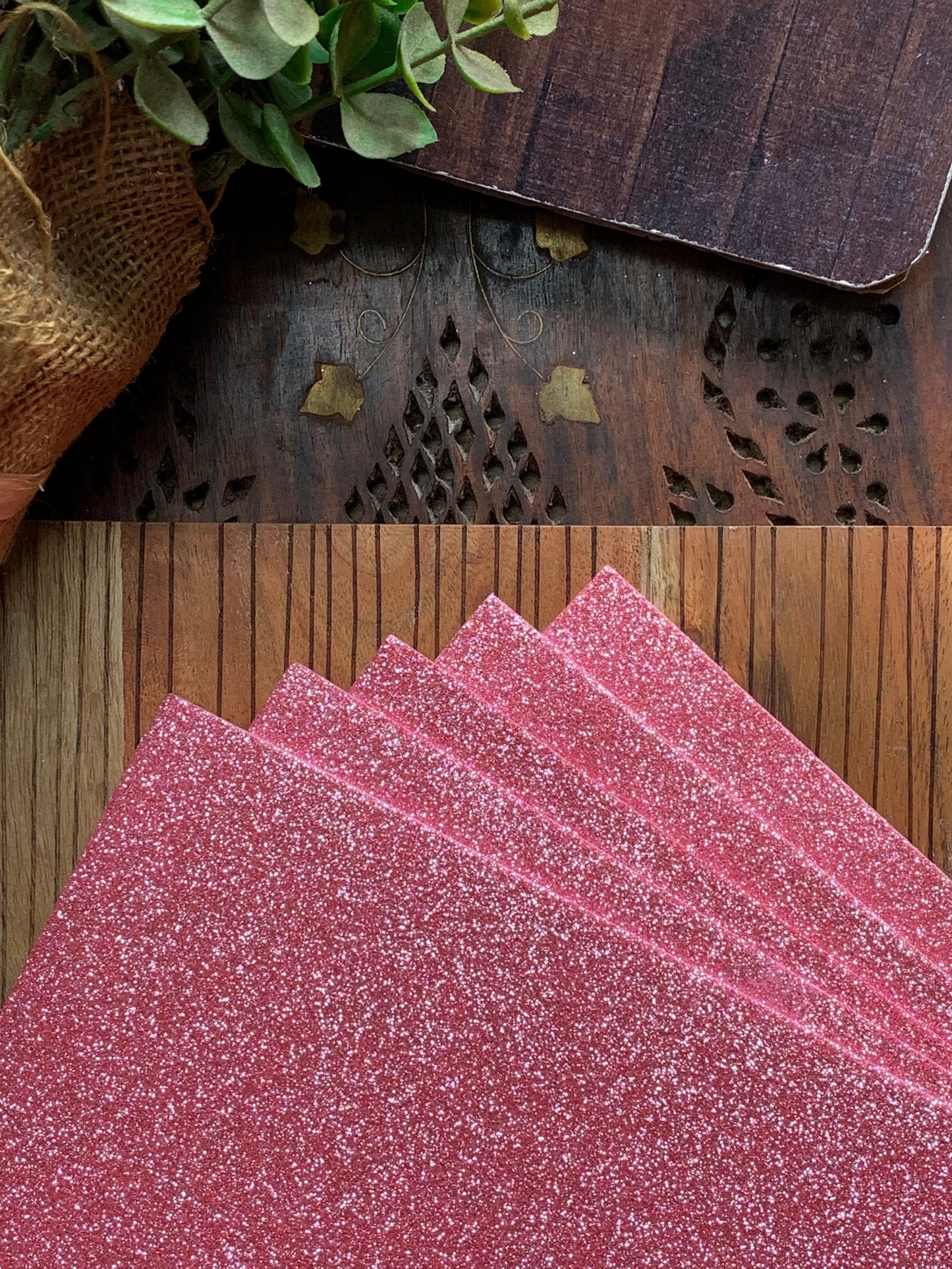 5pcs of glitter foam paper with Gum | Pink