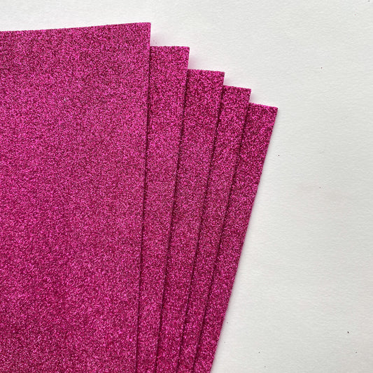 5pcs of glitter foam paper | Rose pink