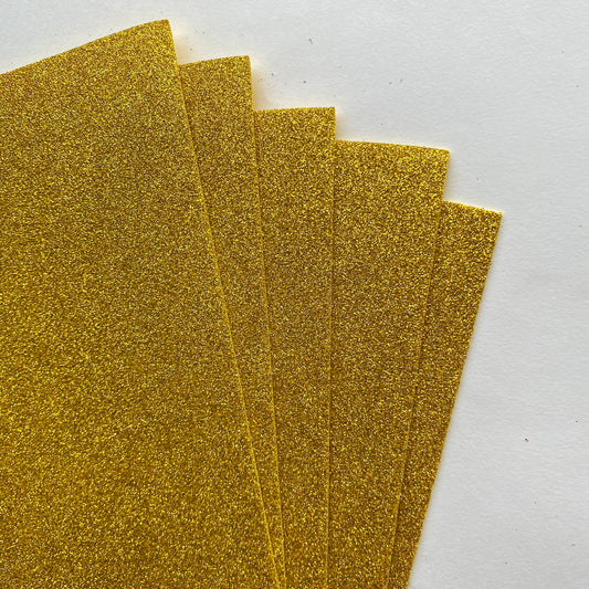5pcs of glitter foam paper | Golden
