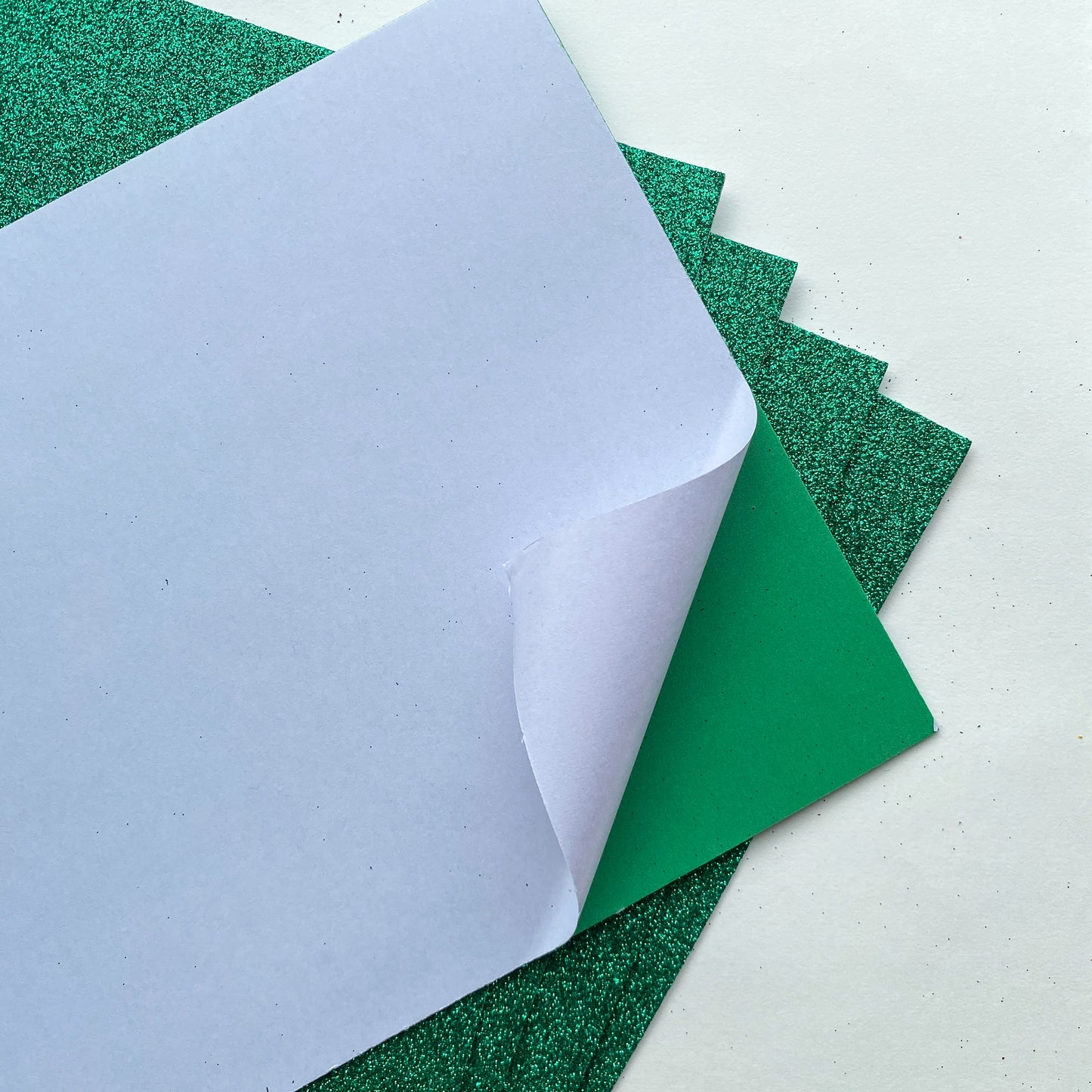 5pcs of glitter foam paper with Gum | Light green