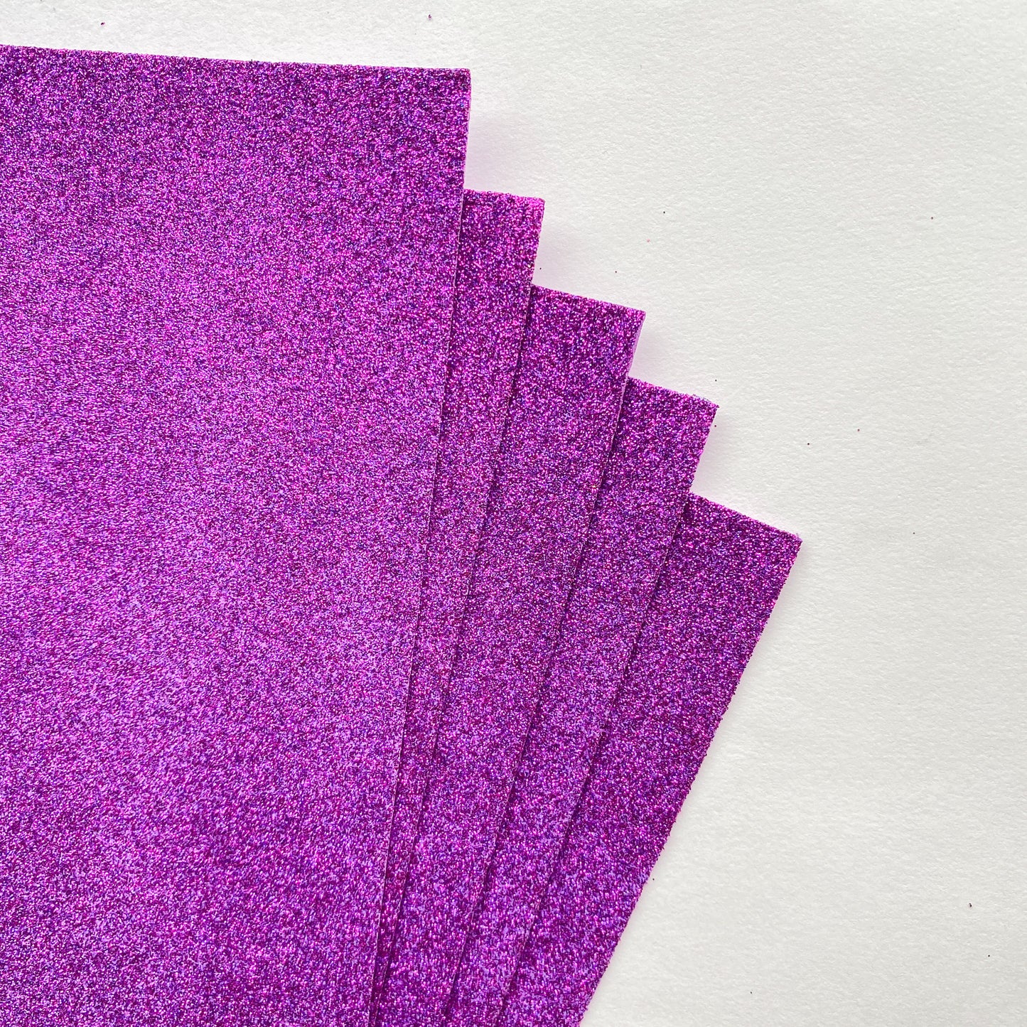5pcs of glitter foam paper with Gum | Bright purple
