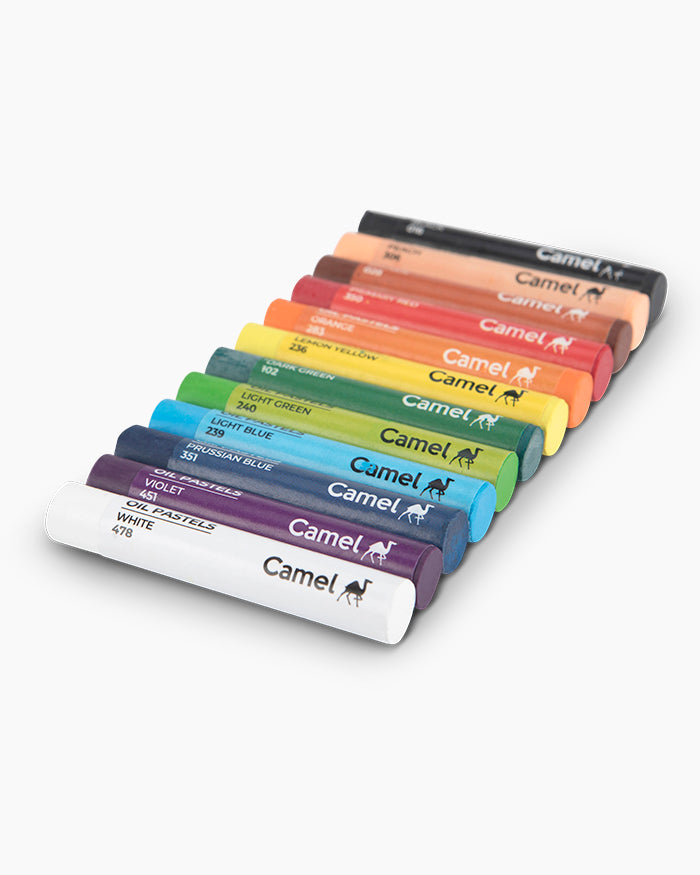 Camel  Student  Oil  Pastels 12 Shades with Free Scraping Tool