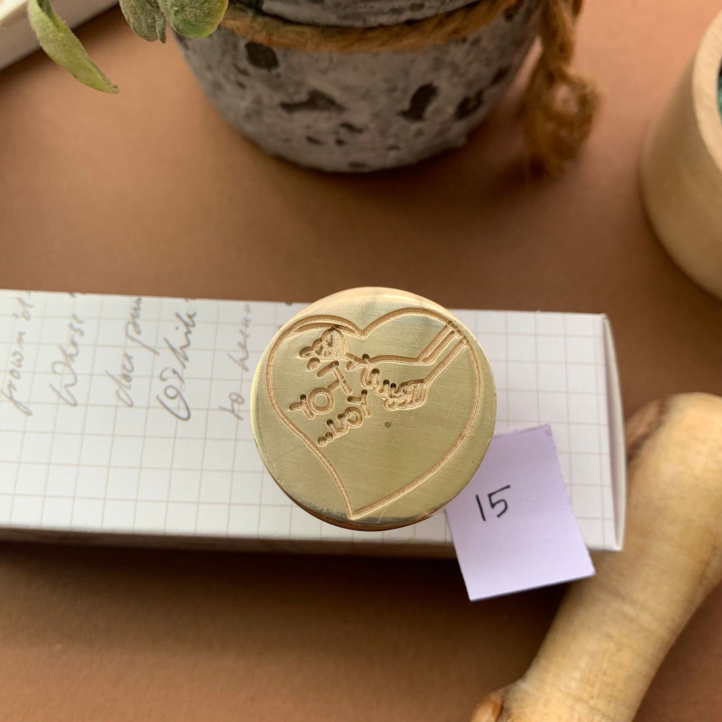 AW15 - Premium Seal Wax Stamp with Wooden Handle | 30mm Diameter