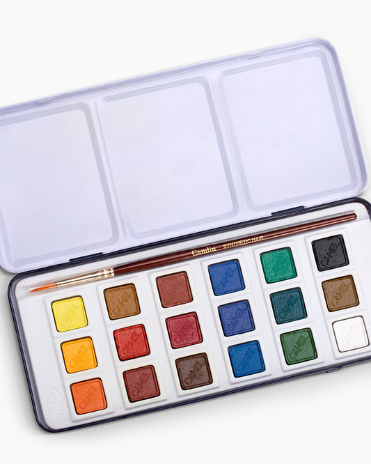 Camel  Artist  Water  Colours | Assorted  box  of  cakes,  18  shades  with  Brush