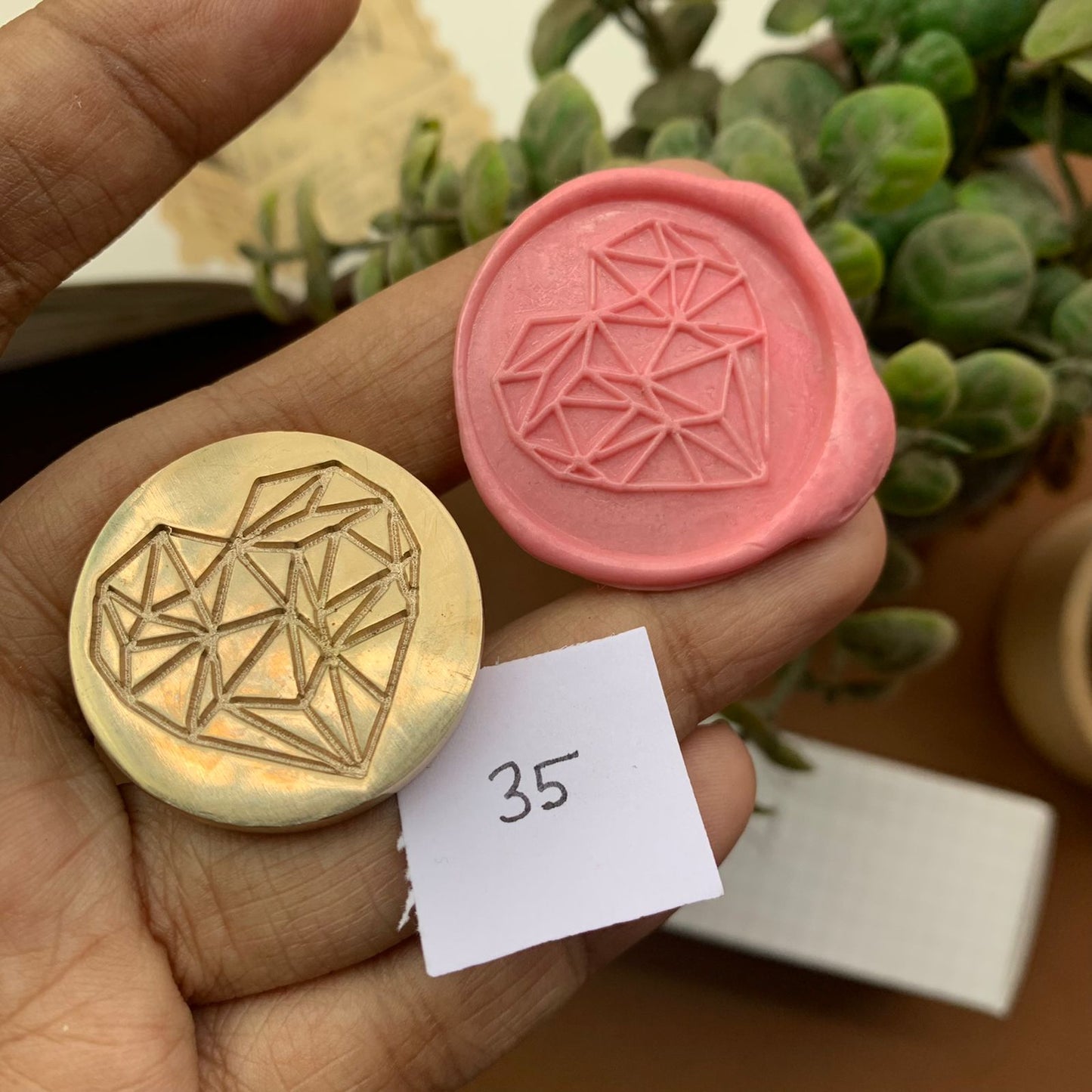 AW35 - Premium Seal Wax Stamp with Wooden Handle | 30mm Diameter