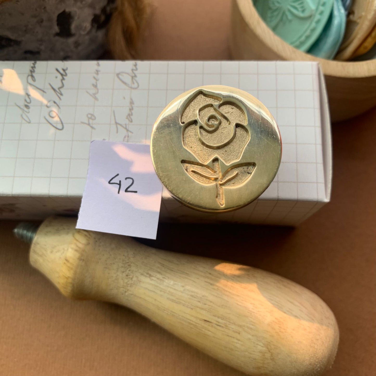 AW42 - Premium Seal Wax Stamp with Wooden Handle | 25mm Diameter
