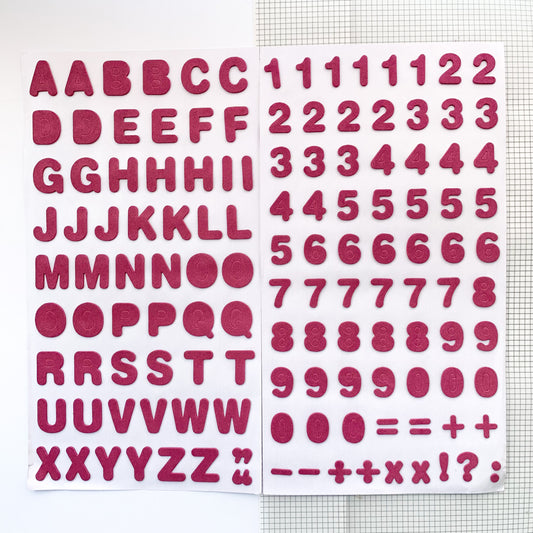 Alphabet and Number Foam Sticker Red