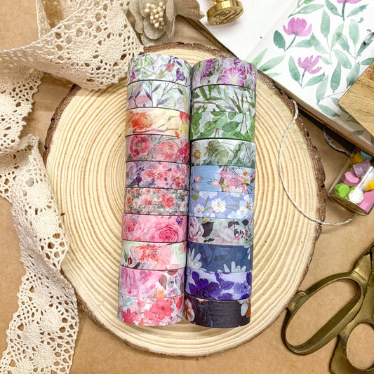 Floral Washi Combo of 20 Washi Tapes 15mmx4mtr