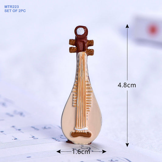 2 Pcs Musical Instrument Miniature Model MTR223