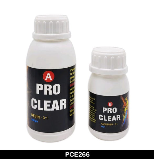 Pro Clear Epoxy Art Resin Hardener(3:1) Kit 266 Grams | Resin 200 Grams + Hardener 66 Grams