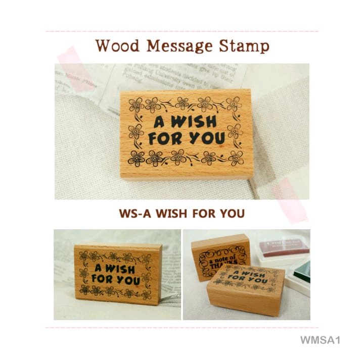 WMSA1 - Wooden Message Stamp | A wish for you