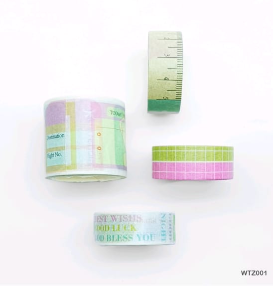 WTZ001 - Washi Tape Set of 4 - 2mtr