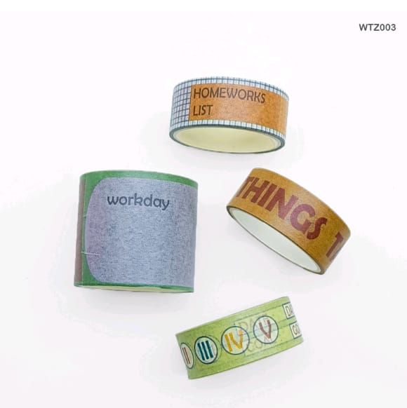 WTZ003 - Washi Tape Set of 4 - 2mtr