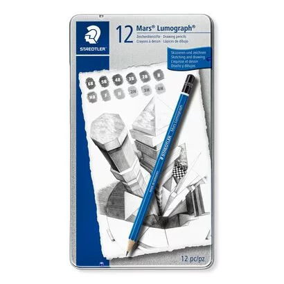 STAEDTLER - Drawing pencil Set of 12 with Metal case | containing 12 drawing pencils in assorted degrees